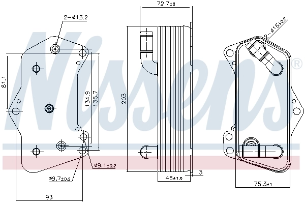 Radiateur d'huile de boîte automatique NISSENS 91281