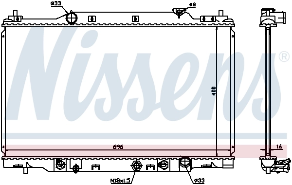 Radiateur, refroidissement du moteur NISSENS 68104