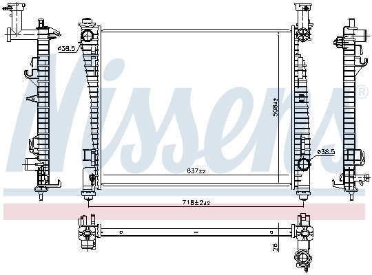 Radiateur, refroidissement du moteur NISSENS 61033