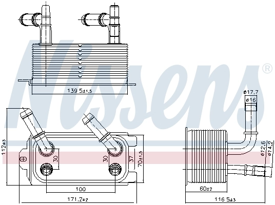 Radiateur d'huile de boîte automatique NISSENS 91300