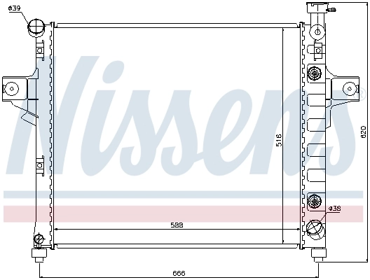 Radiateur, refroidissement du moteur NISSENS 61023
