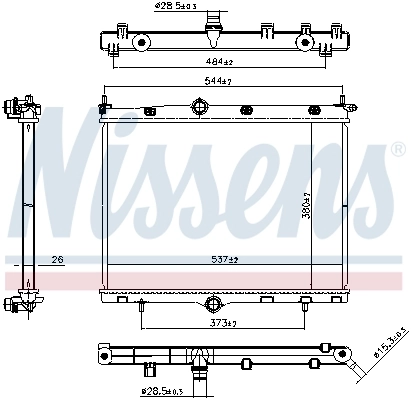 Radiateur, refroidissement du moteur NISSENS 607246
