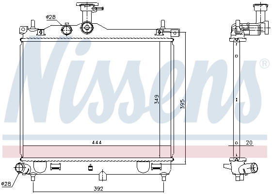 Radiateur, refroidissement du moteur NISSENS 67610