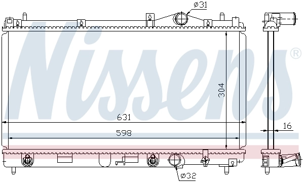 Radiateur, refroidissement du moteur NISSENS 609941