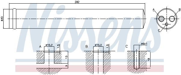 Filtre déshydratant, climatisation NISSENS 95525