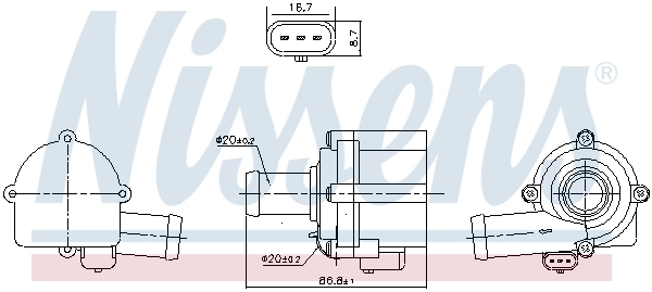Pompe à eau, refroidissement du moteur NISSENS 832152