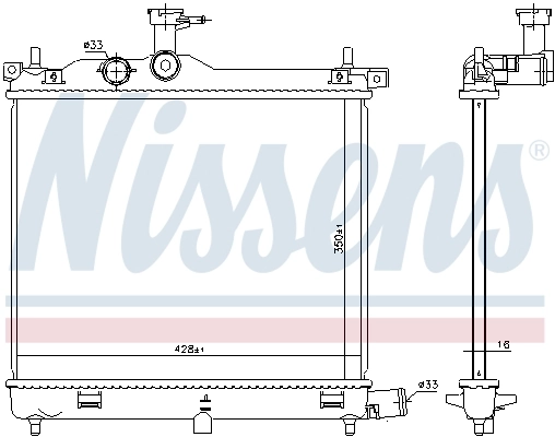 Radiateur, refroidissement du moteur NISSENS 675023