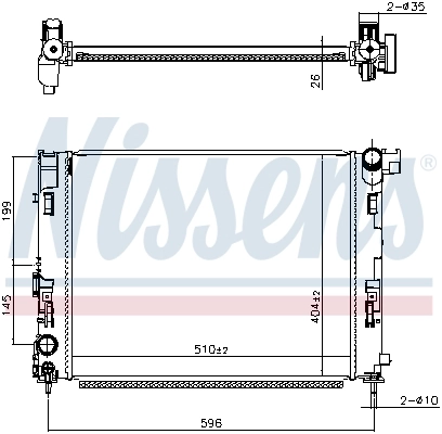 Radiateur, refroidissement du moteur NISSENS 607086