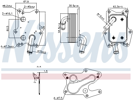 Radiateur d'huile NISSENS 91239