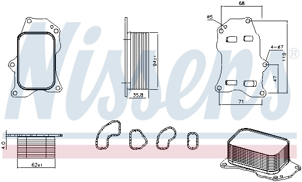 Radiateur d'huile NISSENS 91562