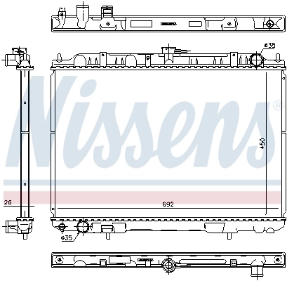 Radiateur, refroidissement du moteur NISSENS 606160