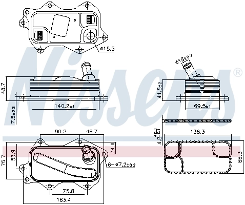 Radiateur d'huile NISSENS 91380