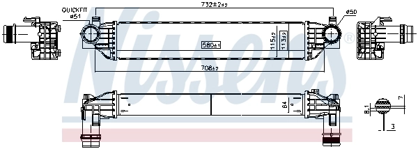 Intercooler, échangeur NISSENS 961558