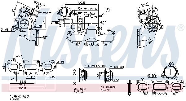 Turbocompresseur, suralimentation NISSENS 93446