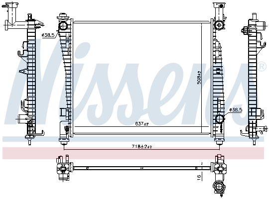 Radiateur, refroidissement du moteur NISSENS 61032