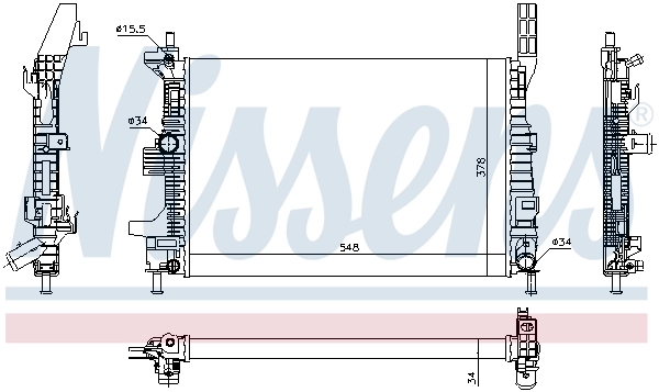 Radiateur, refroidissement du moteur NISSENS 69238