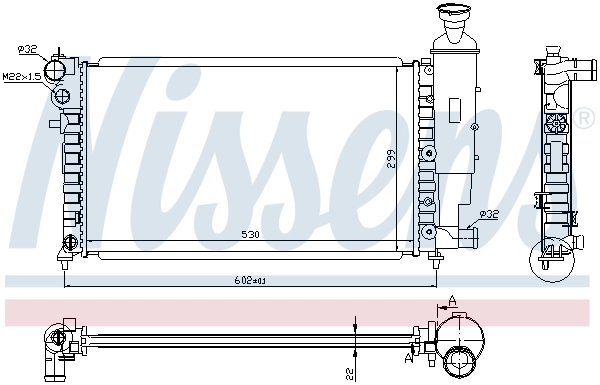 Radiateur, refroidissement du moteur NISSENS 63537A