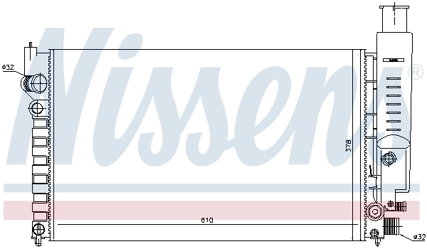 Radiateur, refroidissement du moteur NISSENS 63613