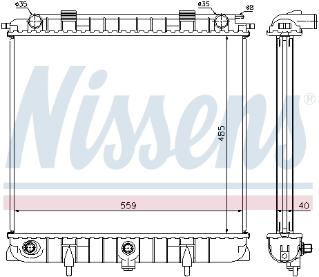 Radiateur, refroidissement du moteur NISSENS 64309