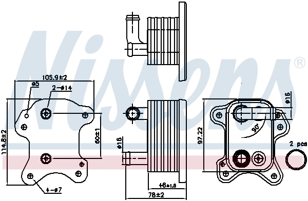 Radiateur d'huile NISSENS 90801