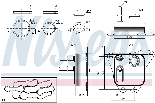 Radiateur d'huile NISSENS 91122