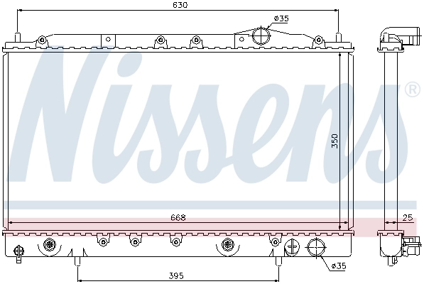 Radiateur, refroidissement du moteur NISSENS 62865