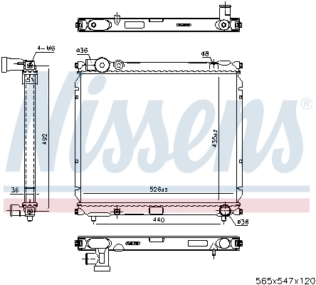 Radiateur, refroidissement du moteur NISSENS 64179