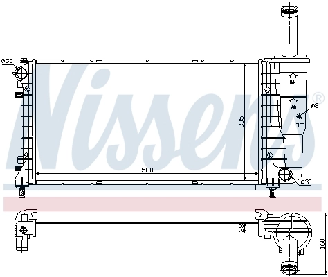 Radiateur, refroidissement du moteur NISSENS 61923