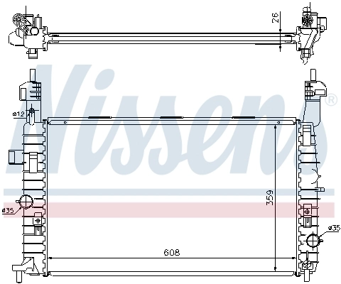Radiateur, refroidissement du moteur NISSENS 63087A