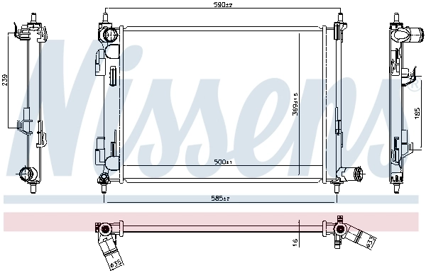 Radiateur, refroidissement du moteur NISSENS 606733