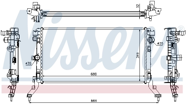 Radiateur, refroidissement du moteur NISSENS 637603