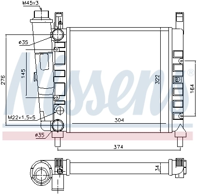 Radiateur, refroidissement du moteur NISSENS 61930