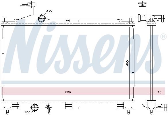 Radiateur, refroidissement du moteur NISSENS 628967