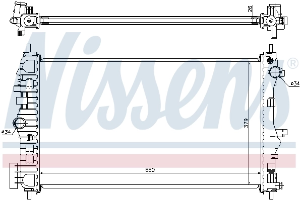 Radiateur, refroidissement du moteur NISSENS 630714