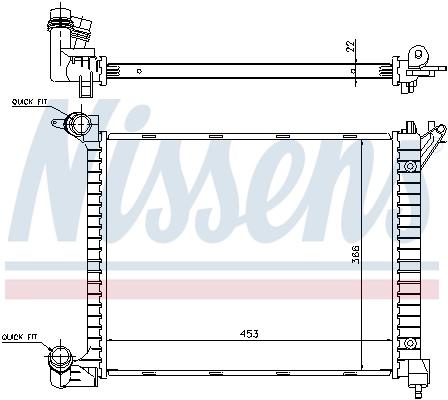 Radiateur, refroidissement du moteur NISSENS 69704A