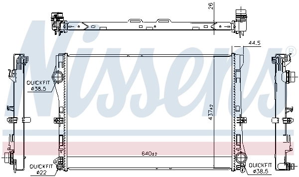 Radiateur, refroidissement du moteur NISSENS 607117