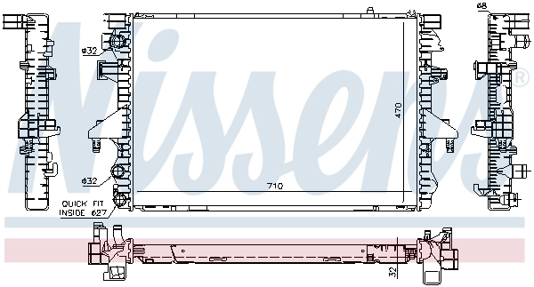 Radiateur, refroidissement du moteur NISSENS 65282A