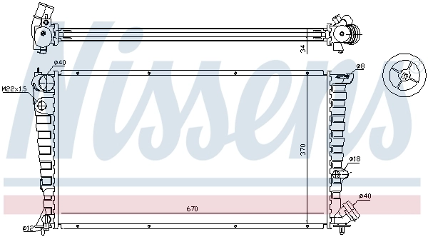 Radiateur, refroidissement du moteur NISSENS 63508