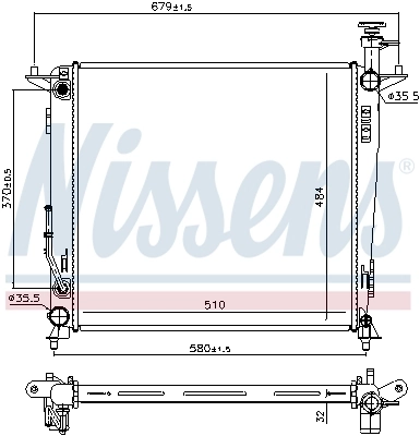 Radiateur, refroidissement du moteur NISSENS 666223