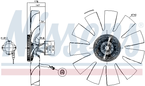Embrayage, ventilateur de radiateur NISSENS 86210