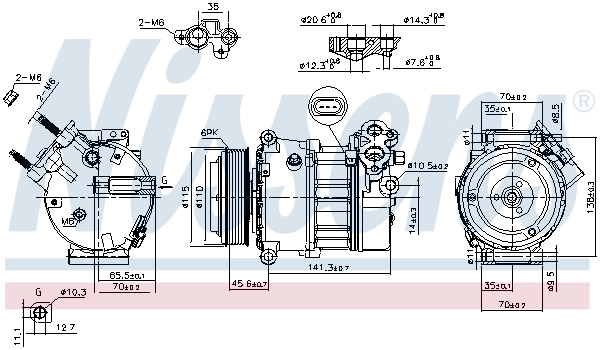 Compresseur, climatisation NISSENS 890617