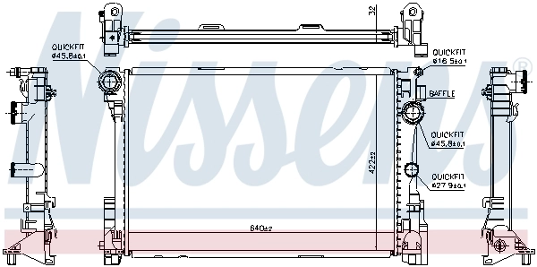 Radiateur, refroidissement du moteur NISSENS 67167