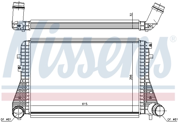 Intercooler, échangeur NISSENS 96493