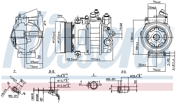 Compresseur, climatisation NISSENS 890140