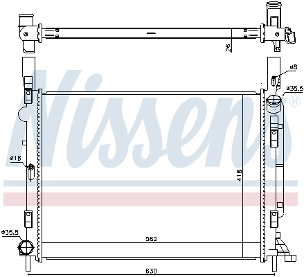 Radiateur, refroidissement du moteur NISSENS 637618