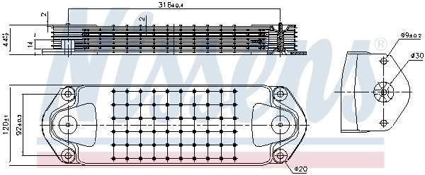 Radiateur d'huile de boîte automatique NISSENS 91572