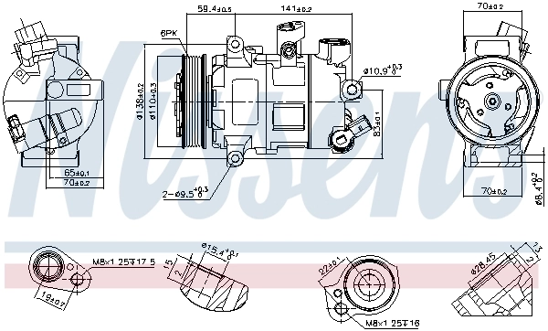 Compresseur, climatisation NISSENS 890607