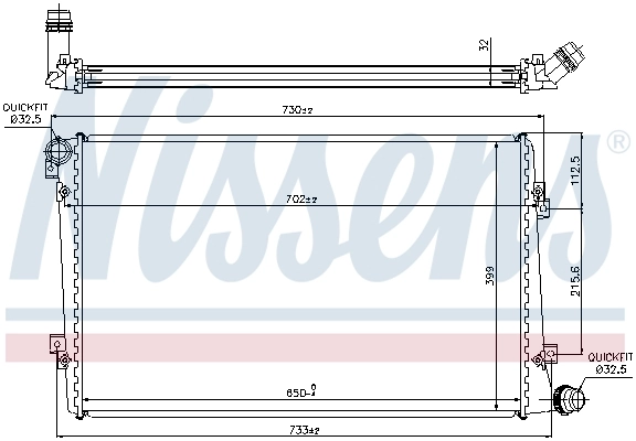 Radiateur, refroidissement du moteur NISSENS 65292