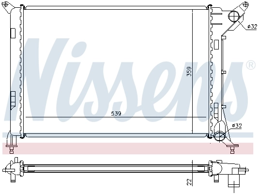 Radiateur, refroidissement du moteur NISSENS 69702A