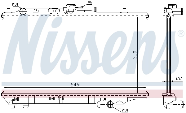 Radiateur, refroidissement du moteur NISSENS 62408A